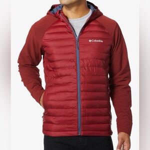 Columbia Rogue Explorer Hybrid Hooded Puffer Jacket Water Resistant Mens XXL Red